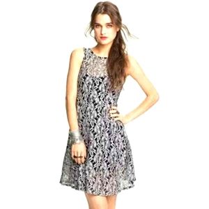 Free People | "Miles of Lace" black & white mini dress - size Large